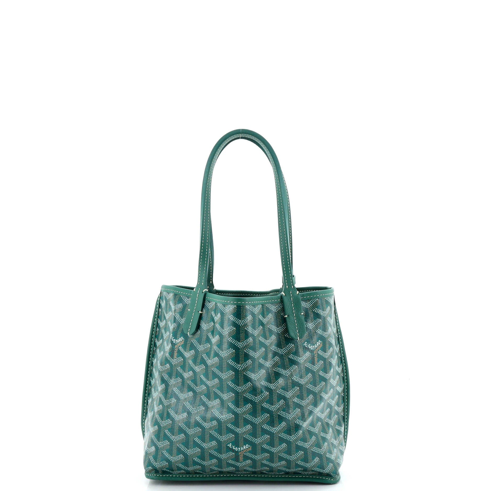 Pre-Owned Goyard Anjou Reversible Tote Coated Canvas Mini, Main, color, Green