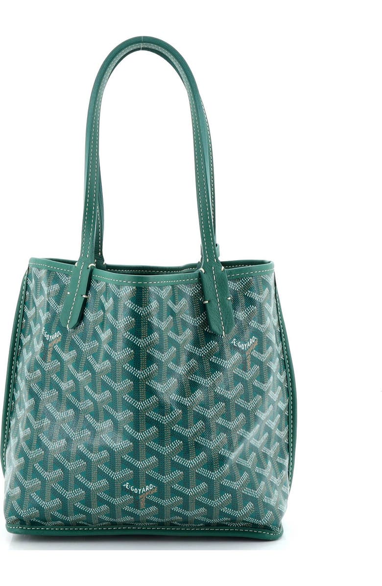 Pre-Owned Goyard Anjou Reversible Tote Coated Canvas Mini, Main, color, Green