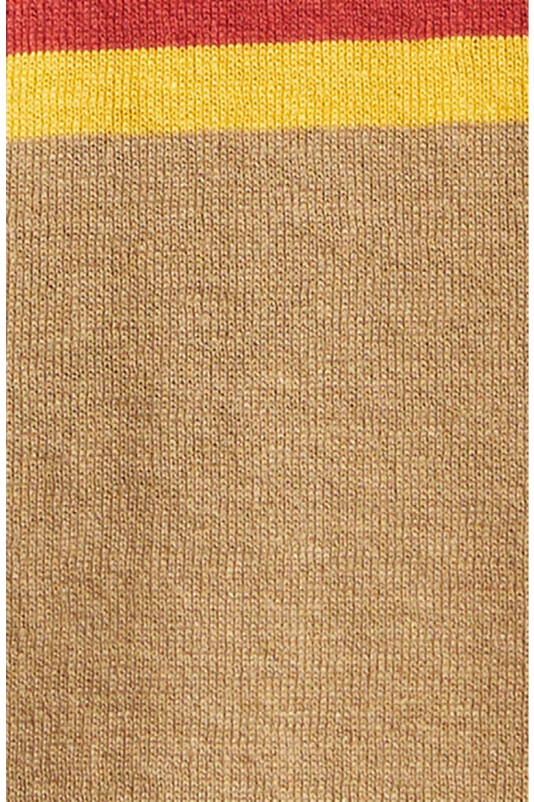 Rugby Stripe Linen & Cotton Polo Sweater, Alternate, color, LIGHT BROWN
