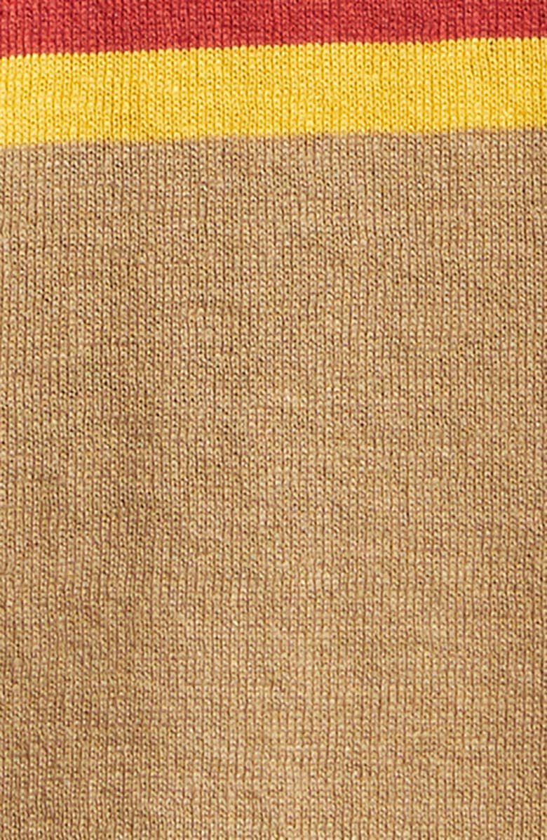 Drake's Rugby Stripe Linen & Cotton Polo Sweater, Alternate, color, Light Brown