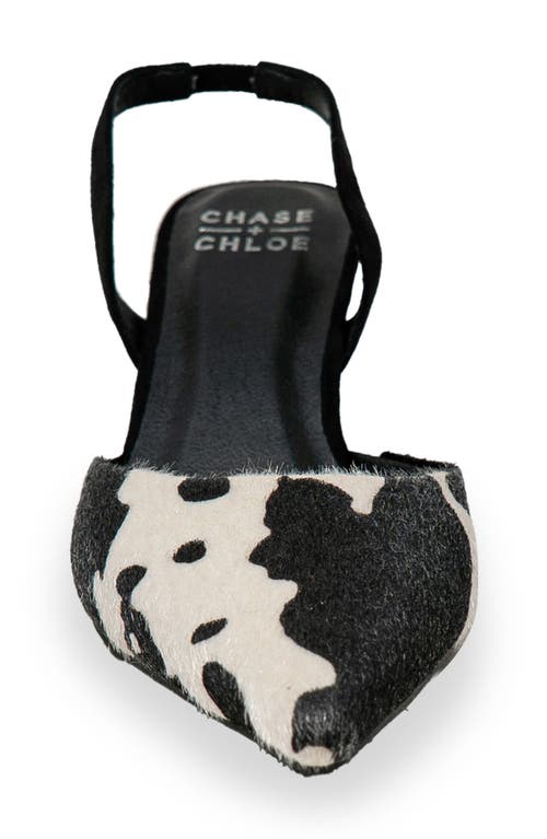 Chase & Chloe Chase And Chloe Arima Faux Fur Slingback Pump In Black