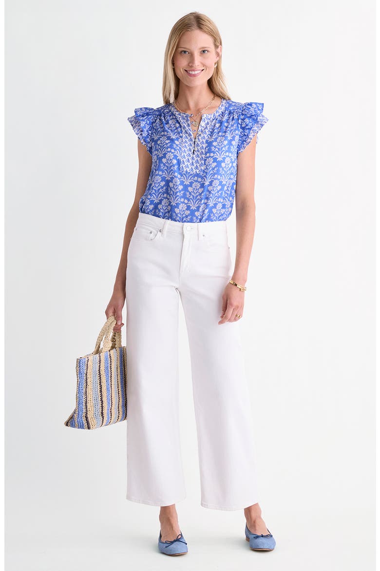Adare Cotton Blend Dobby Top, Alternate, color, FLORAL BREAKER BLUE