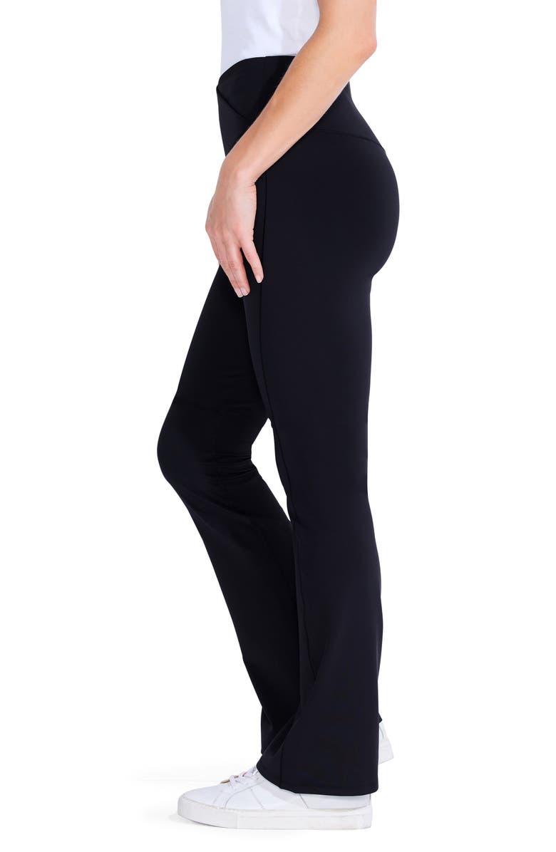 NZ ACTIVE by NIC+ZOE Active Foldover Waist Flare Leggings, Alternate, color, Black Onyx