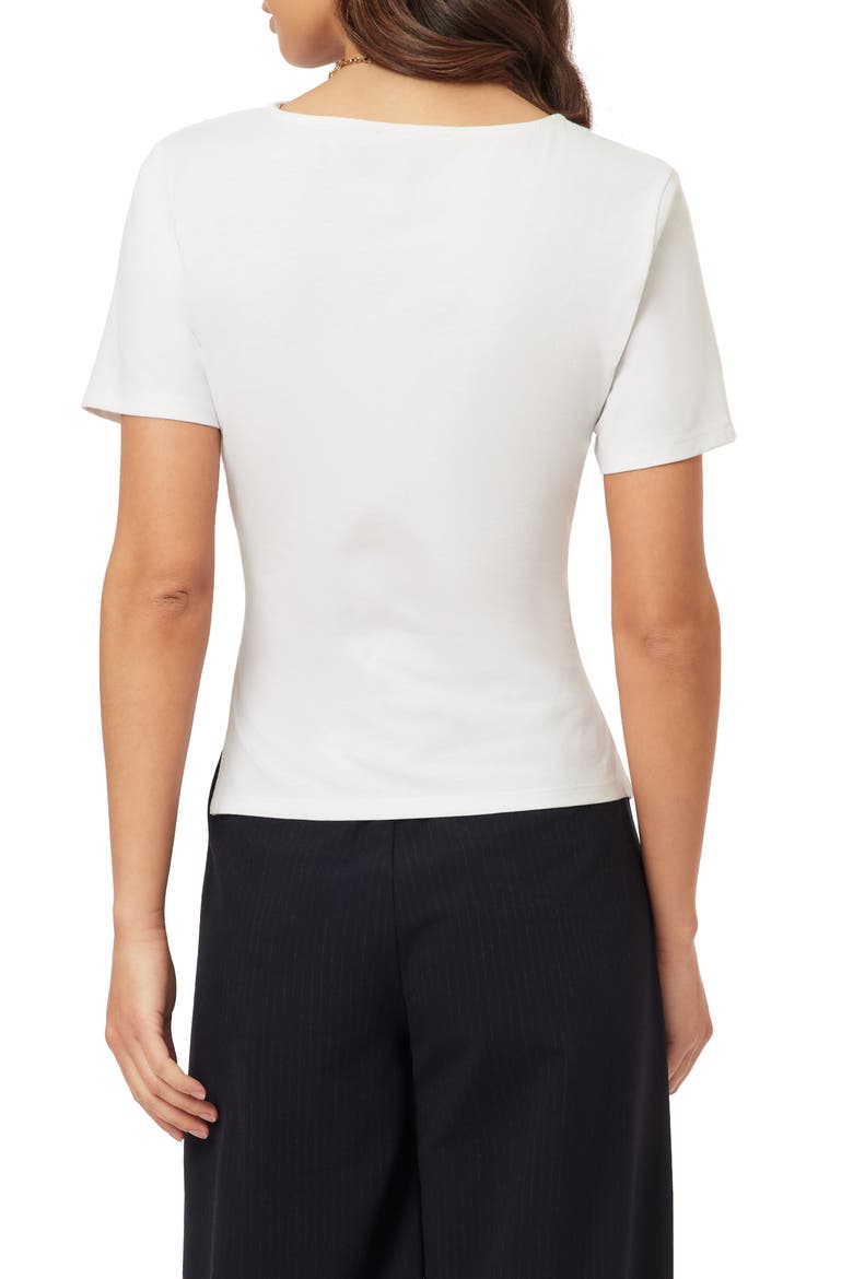 Gathered Asymmetric Tee, Alternate, color, BRILLIANT WHITE