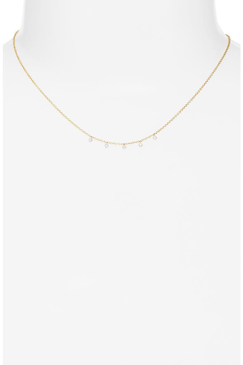 14k Gold Diamond Bezel Necklace, Alternate, color, YELLOW GOLD