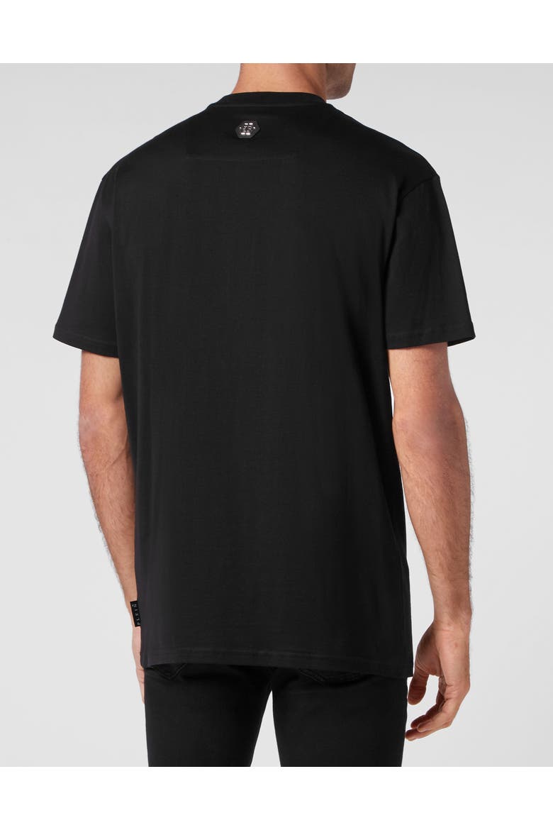 T-Shirt Round Neck Skull Men, Alternate, color, black