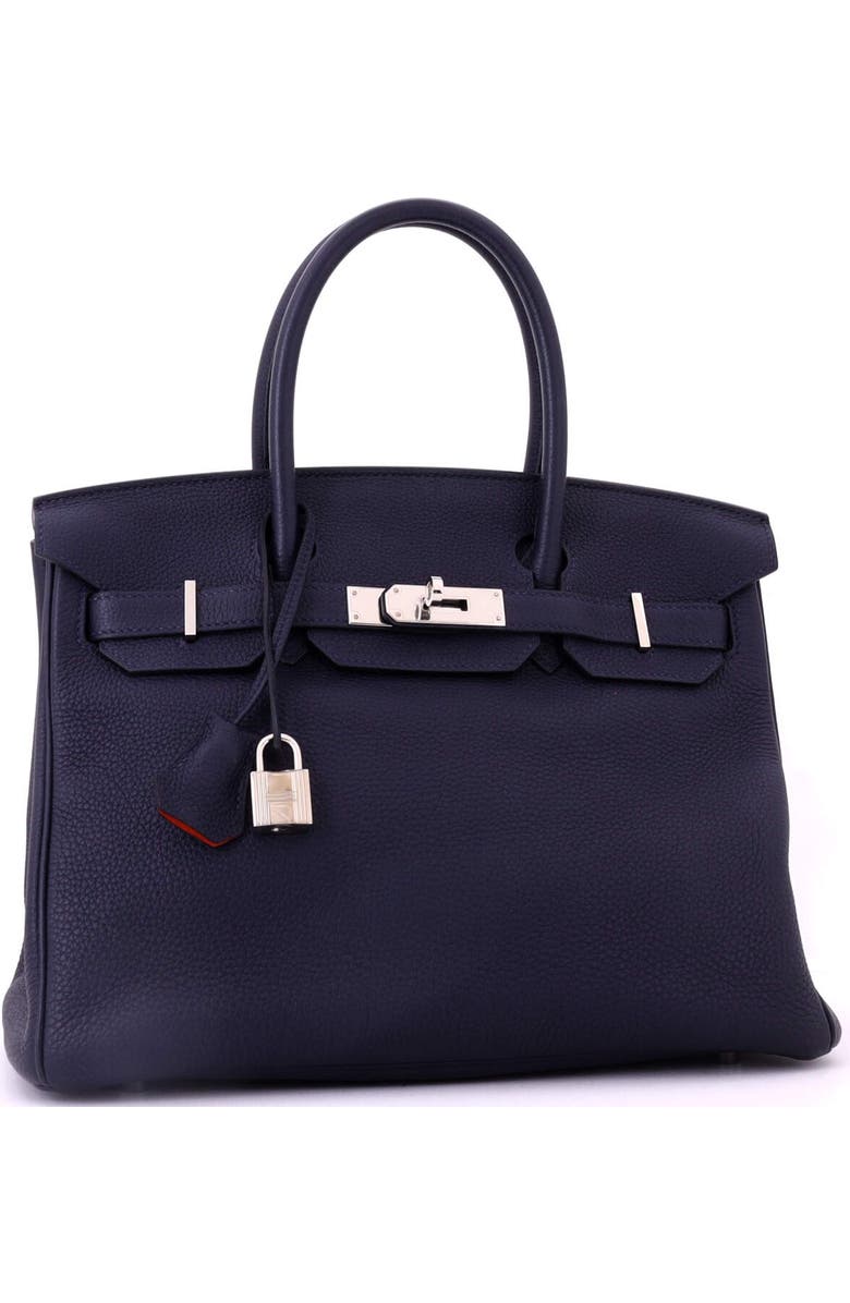 Pre-Owned Hermes Birkin Handbag Verso Togo with Palladium Hardware 30, Alternate, color, Vero - Bleu Nuit/Orange Poppy
