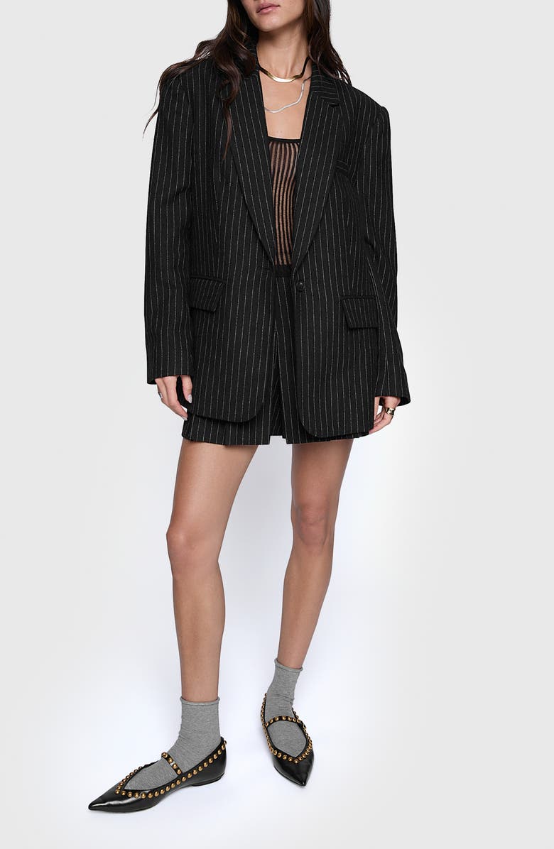 Rebecca Minkoff Starlet Pinstripe Oversize Wool Blend Blazer, Alternate, color,