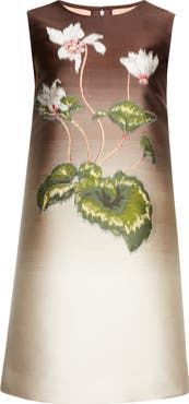 Oscar de la Renta Chiné Cyclamen Sleeveless Dress