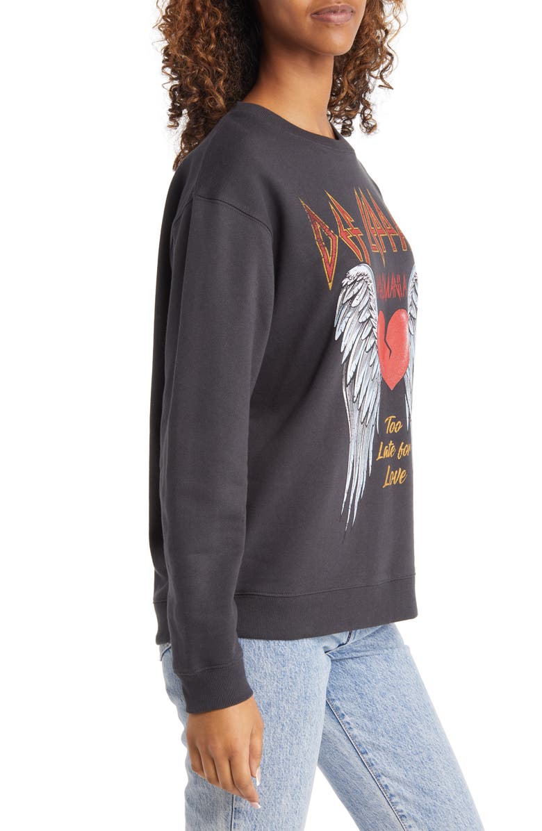 Vinyl Icons Women's Def Leppard Heart Graphic Sweatshirt, Alternate, color, 