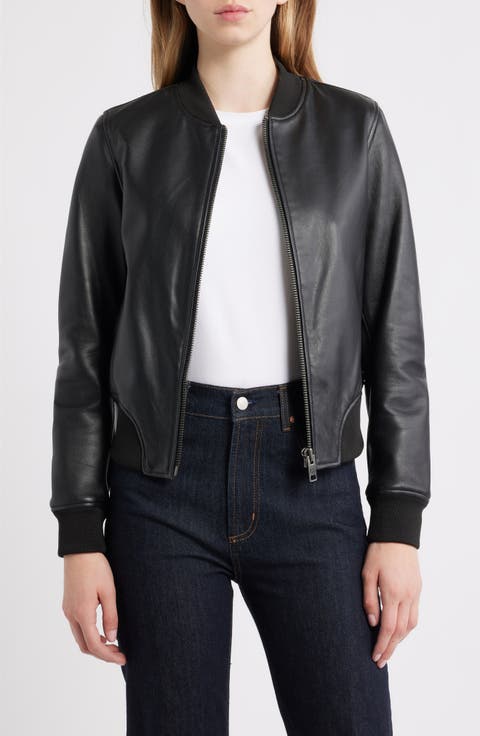 Classic Leather Bomber Jacket