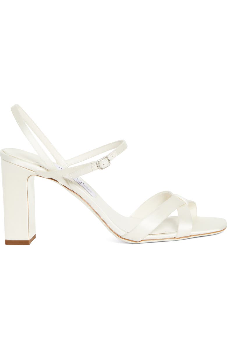 Jimmy Choo Elsy Crystal Buckle Sandal, Alternate, color, Ivory