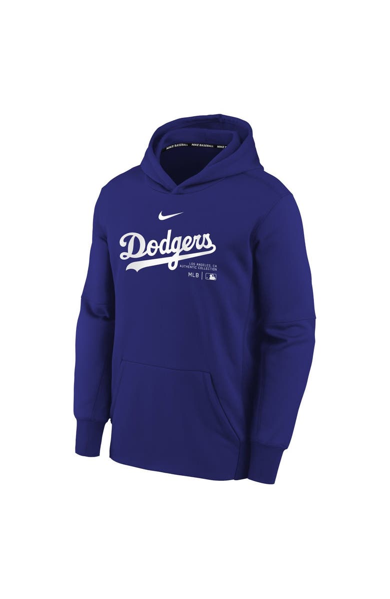 Nike Youth Nike Royal Los Angeles Dodgers Authentic Collection Performance Pullover Hoodie, Alternate, color, 