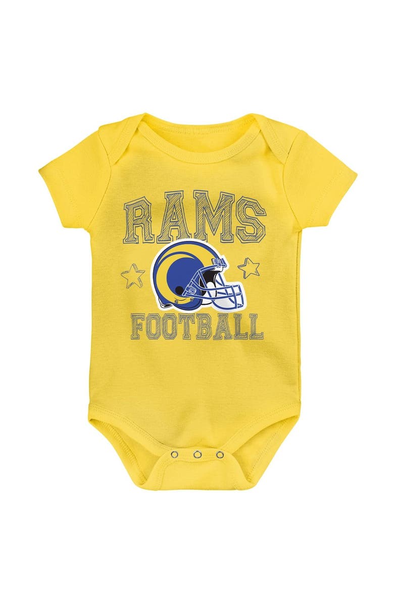 Outerstuff Infant Royal/Gold/Gray Los Angeles Rams Born to Be 3-Pack Bodysuit Set, Alternate, color, 
