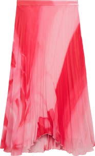 MANGO Pleated Handkerchief Hem Skirt