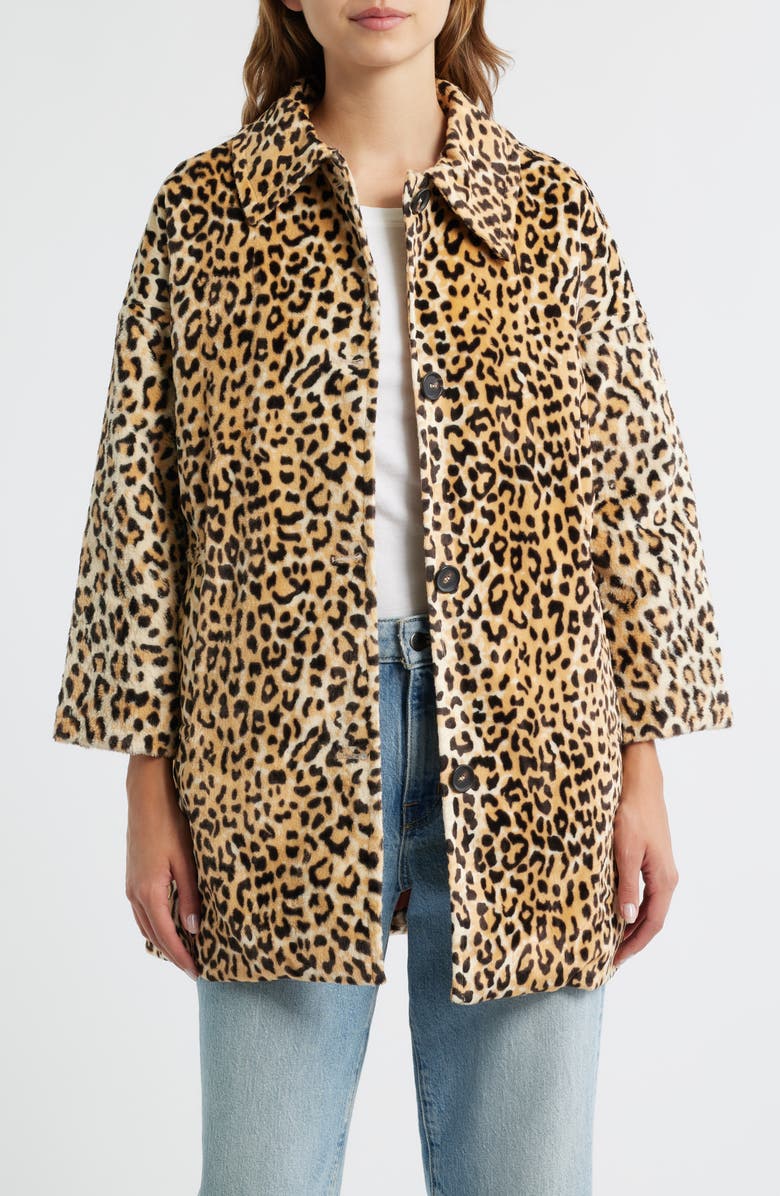 THE GREAT. The Car Coat, Main, color, Vintage Leopard