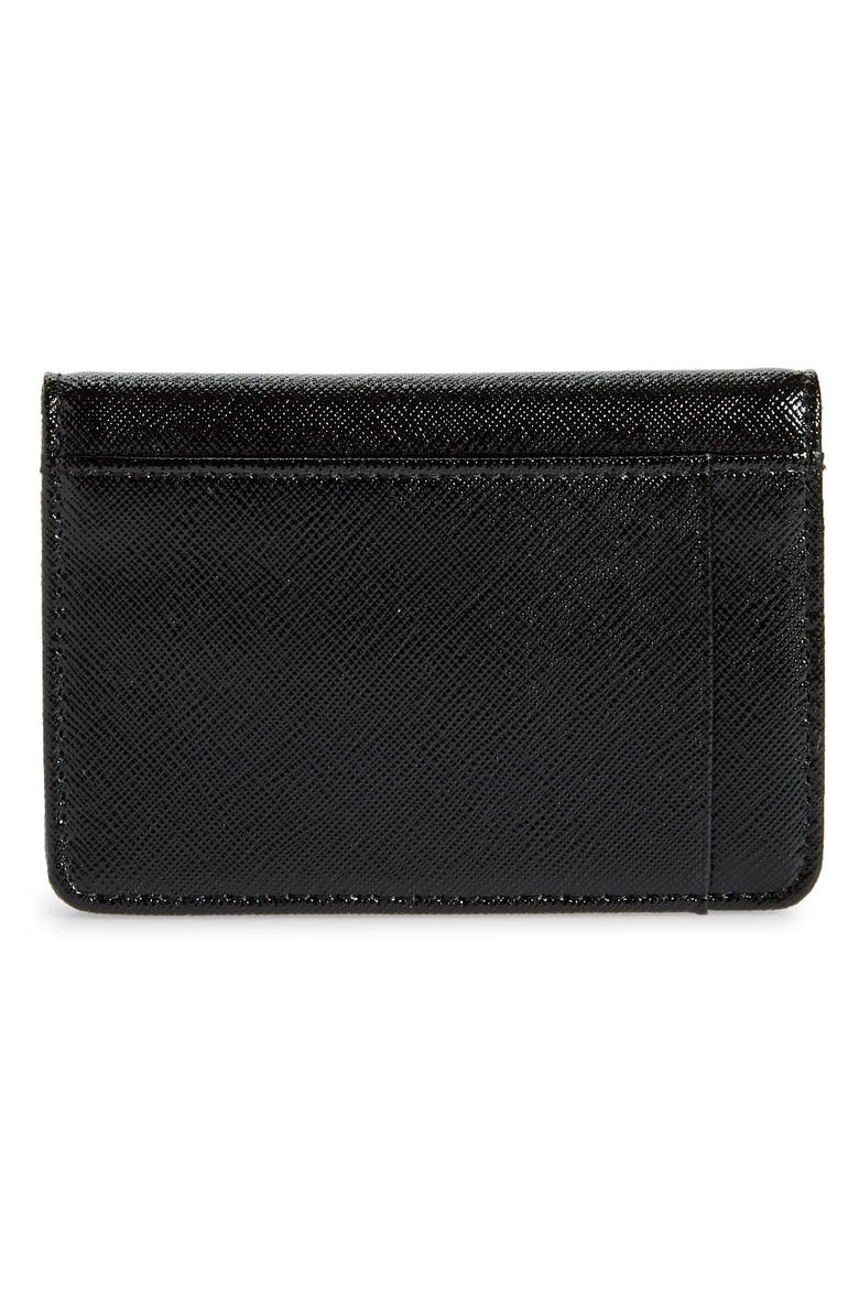Ruby Saffiano Leather Cardholder, Alternate, color, BLACK