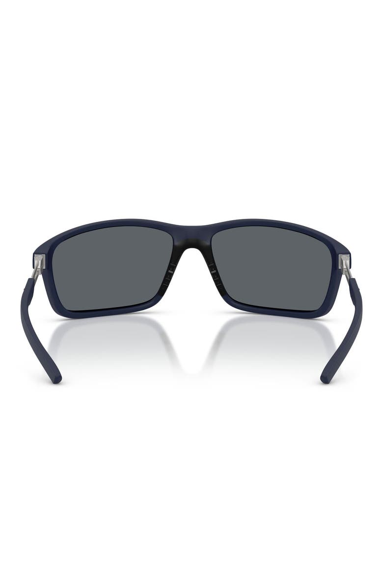 65mm Oversize Pillow Sunglasses, Alternate, color, DARK BLUE MATTE / MIRROR BLUE