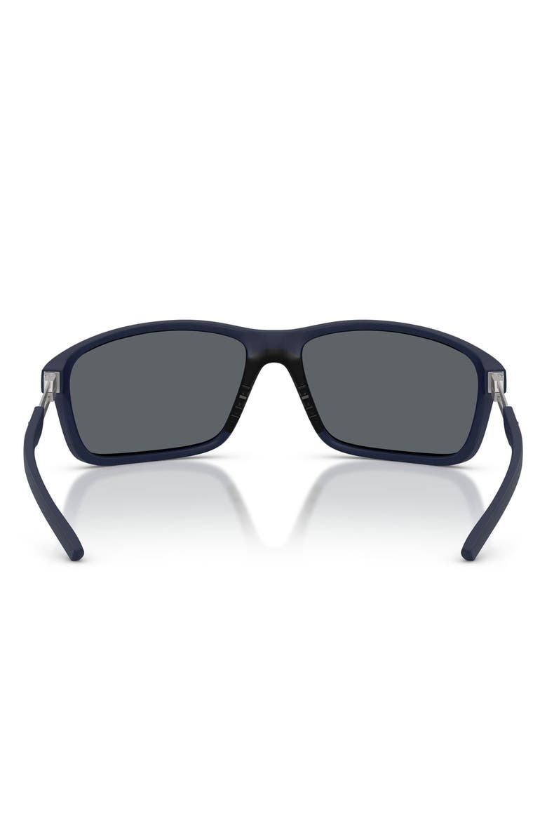 Scuderia Ferrari 65mm Oversize Pillow Sunglasses, Alternate, color, Dark Blue Matte / Mirror Blue