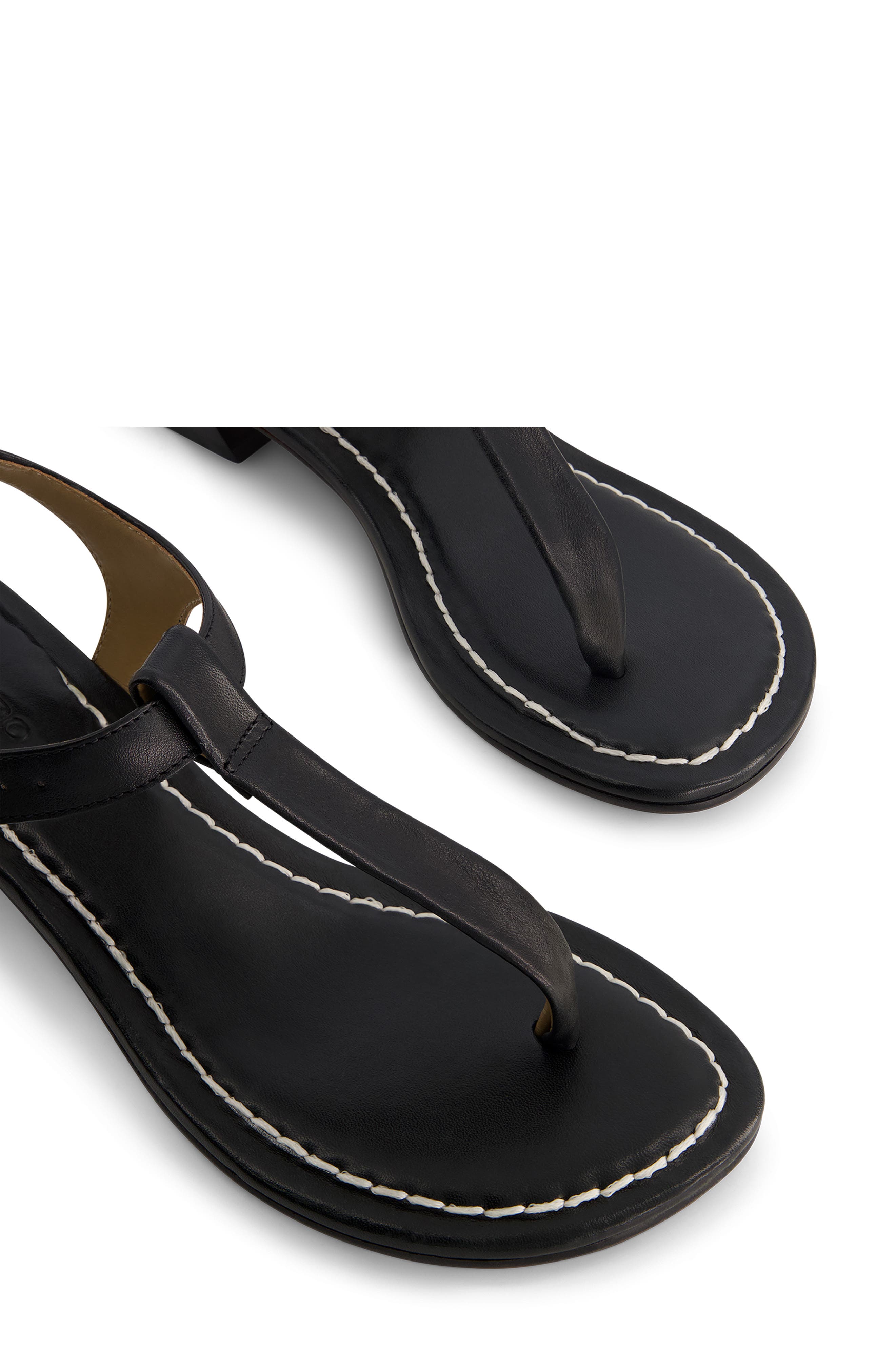 Bernardo Goya T-Strap Sandal, Alternate, color, Black Glove Leather