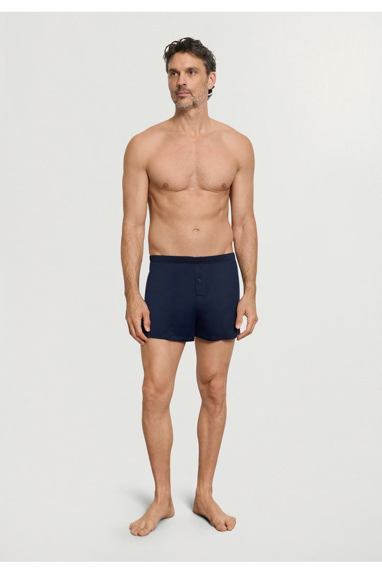Cotton Sporty Button Fly Cotton Boxer, Alternate, color, Deep Navy