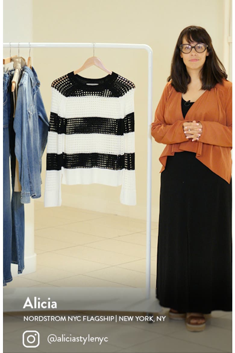 Paloma Stripe Open Stitch Crewneck Sweater video