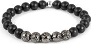 Tateossian Men's Vesuvius Agate Beaded Stretch Bracelet
