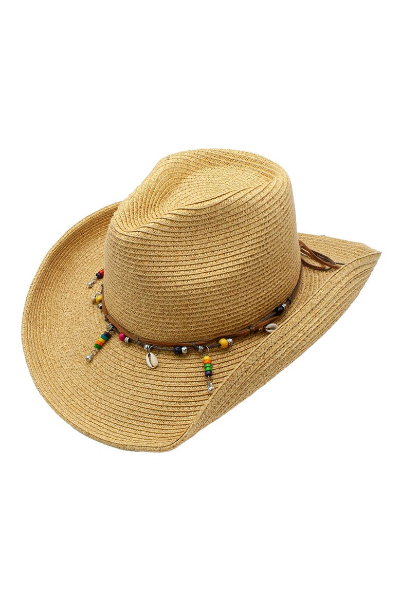 Makahiki Straw Cowboy Hat, Main, color, TAN