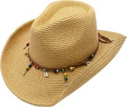 PETER GRIMM Makahiki Straw Cowboy Hat
