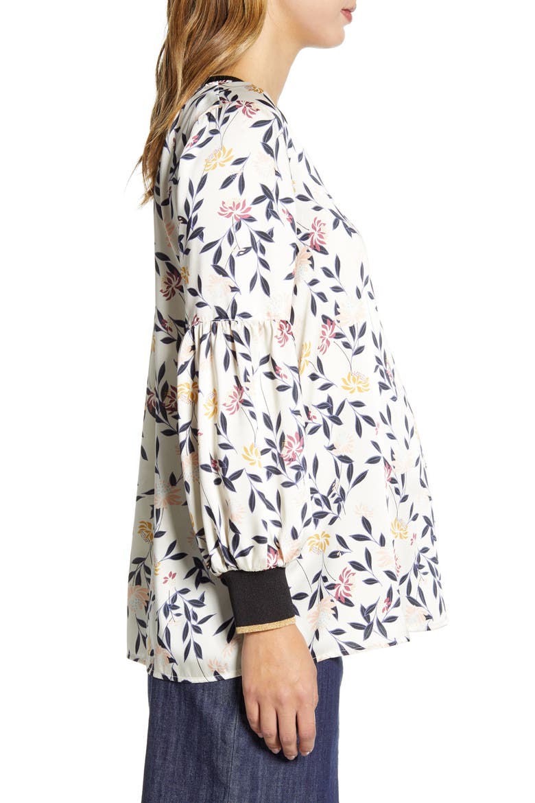 Bishop Sleeve Maternity Blouse, Alternate, color, ZEN GARDEN