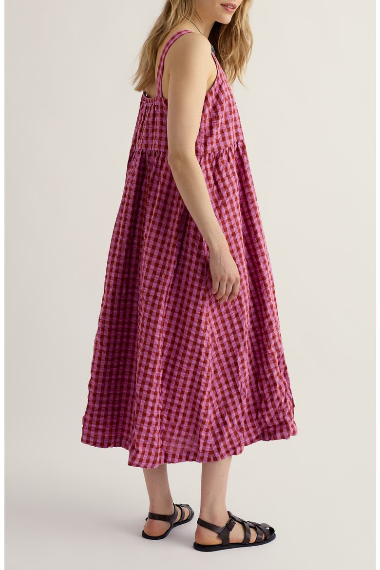 Laity Gingham Organic Cotton Midi Dress, Alternate, color, GINGHAM CHECK BURNT UMBER