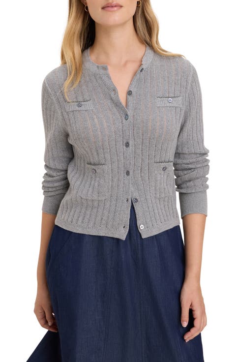 Cotton Pointelle Cardigan