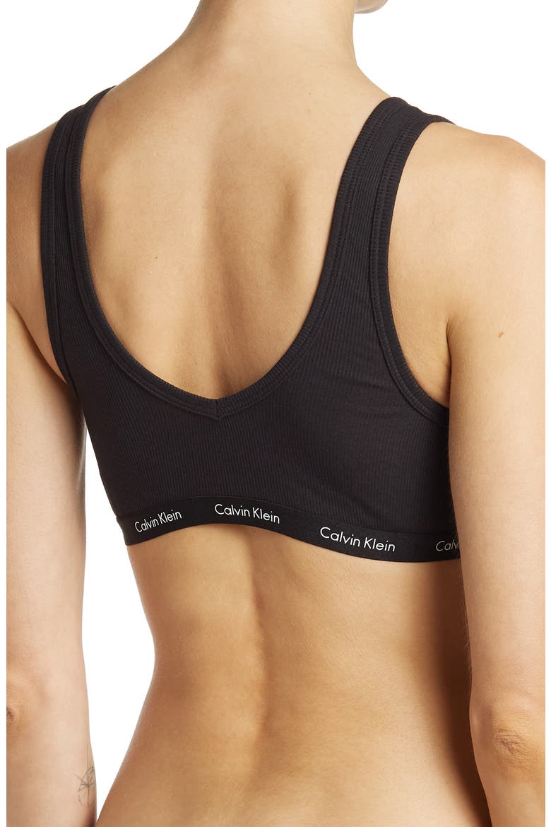 Lightly Ribbed Bralette, Alternate, color, BLACK
