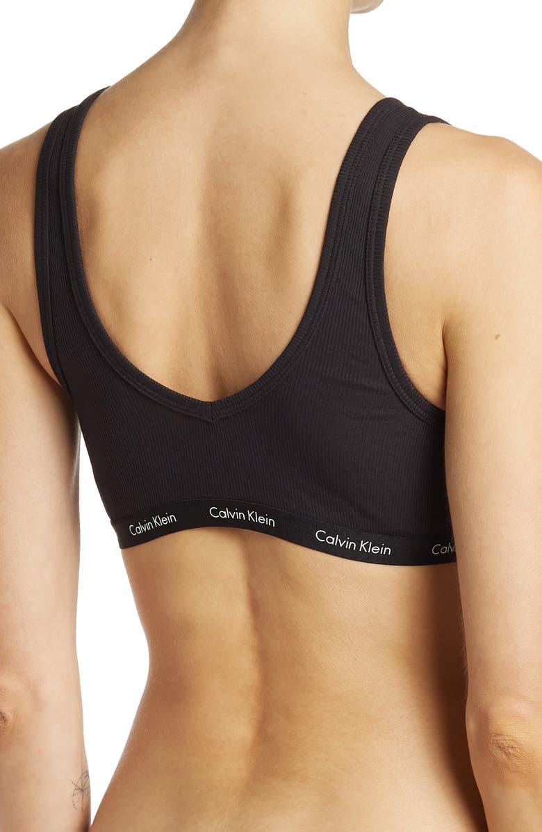 Calvin Klein Lightly Ribbed Bralette, Alternate, color, 