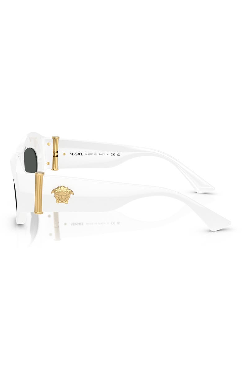 Versace 52mm Oval Sunglasses, Alternate, color, White