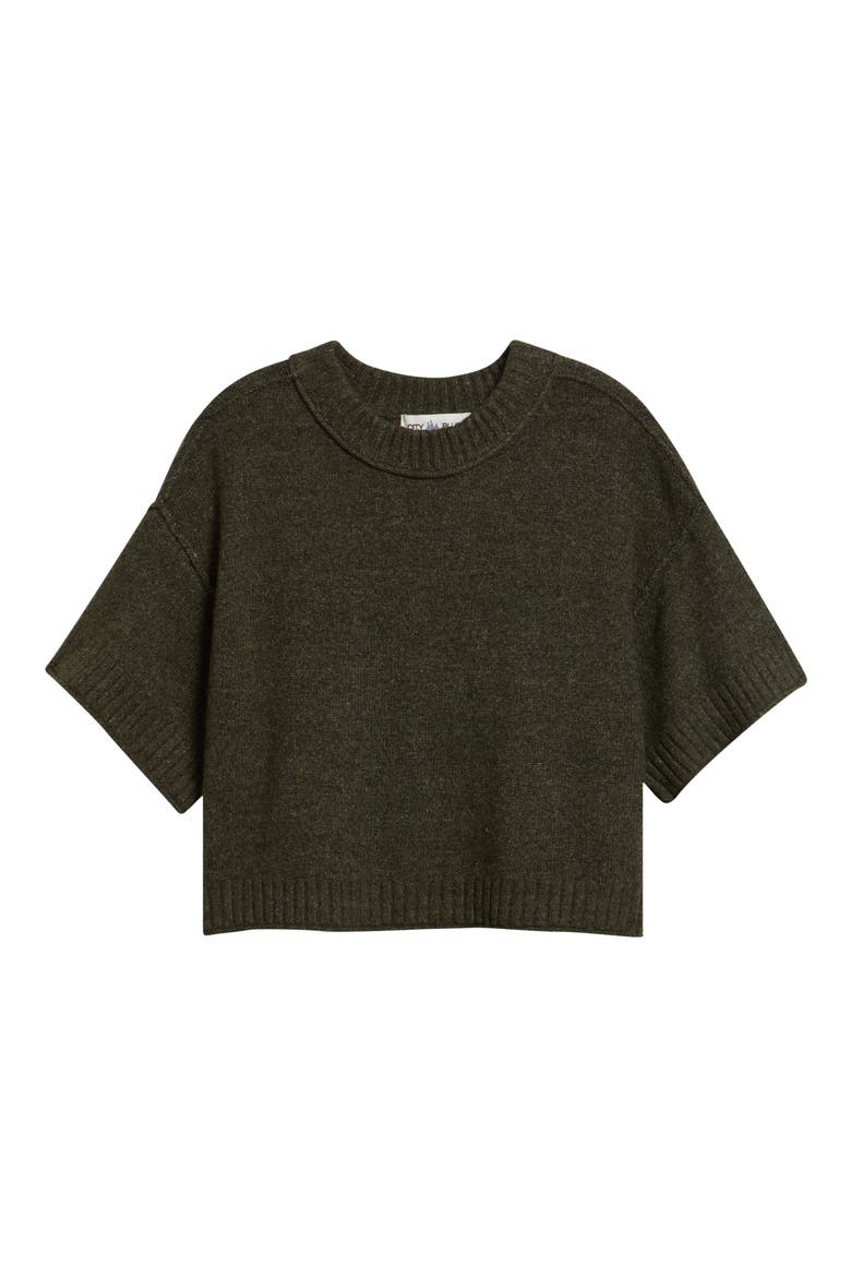 Broome Crop Short Sleeve Sweater, Alternate, color, OLIVE