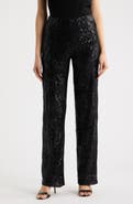 Anne Klein Hollywood Waist Wide Leg Sequin Pants