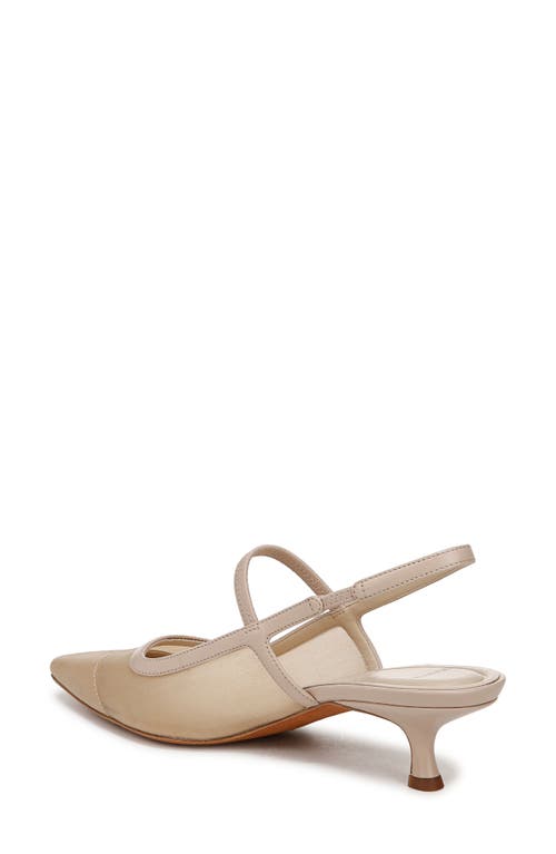 Vince Mesh Leather Kitten Slingback Pumps