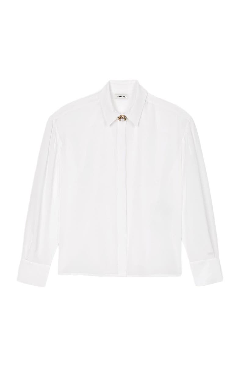 SANDRO Floaty silk shirt, Alternate, color, 