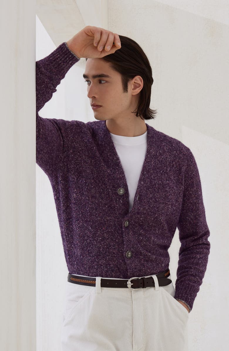 Brunello Cucinelli Buttoned cardigan, Alternate, color, Burgundy