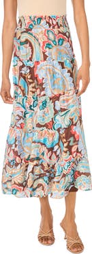Vince Camuto Printed Midi Skirt