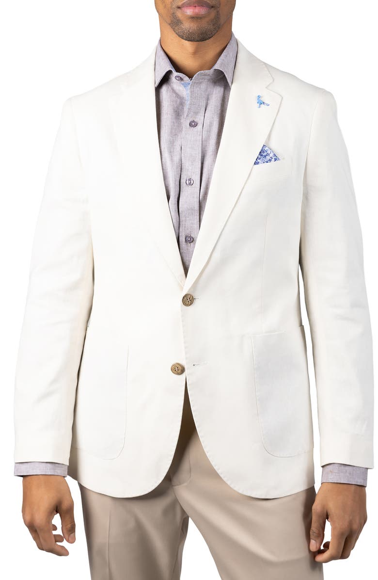 TailorByrd Textured Linen Blend Sport Coat, Main, color, Ecru