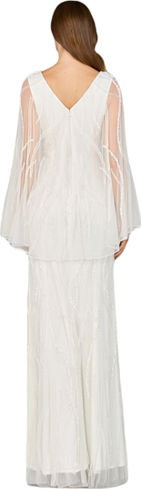 Cape Sleeve Beaded Bridal Gown