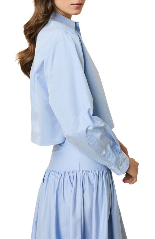 Solid & Striped The Cropped Avril Button-up Shirt In Blue
