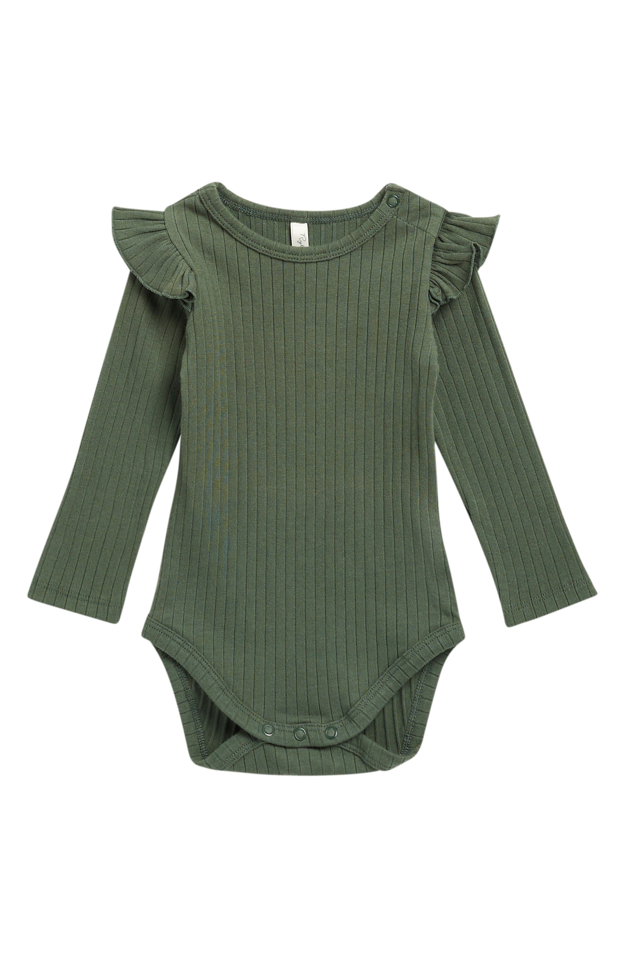Kids' Shoulder Ruffle Long Sleeve Bodysuit