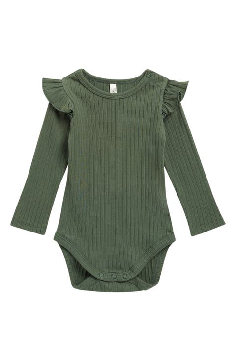 Kids' Shoulder Ruffle Long Sleeve Bodysuit