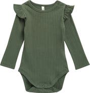 Rylee + Cru Kids' Shoulder Ruffle Long Sleeve Bodysuit