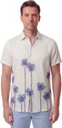 Lords of Harlech Crafty Floral Short Sleeve Fine Linen Shirt