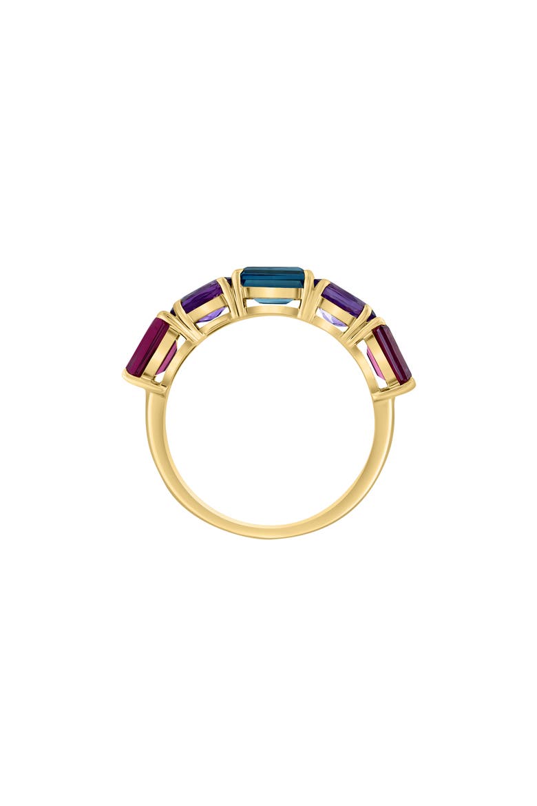 14K Rose Gold Amethyst, London Blue Topaz & Rhodolite Ring, Alternate, color, GOLD MULTI
