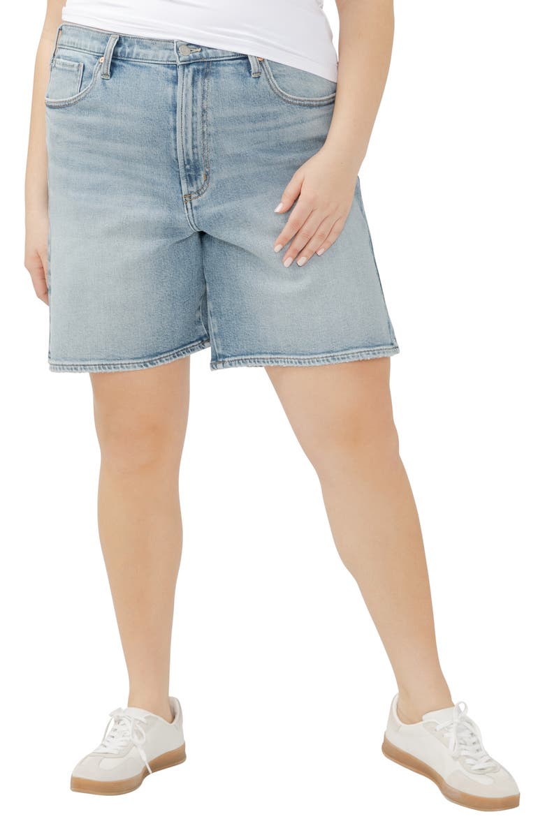 Silver Jeans Co. Longer Length Denim Shorts, Main, color, Indigo